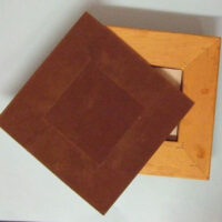 Sottopentola in legno con angolo smussato cm 15x15/vetro cm 6x6