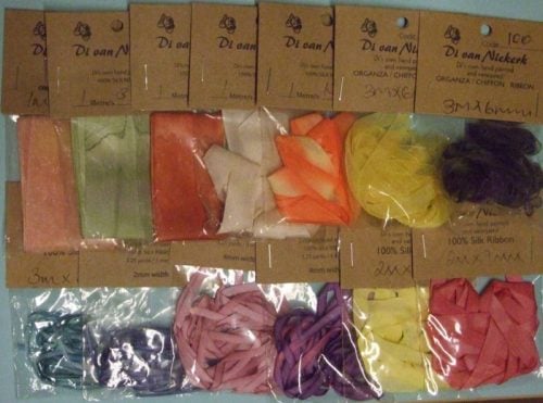 Nastrini di seta 4 mm per ricamo silk ribbon