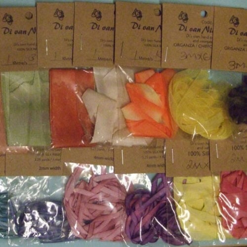 Nastrini di seta 7 mm per ricamo silk ribbon