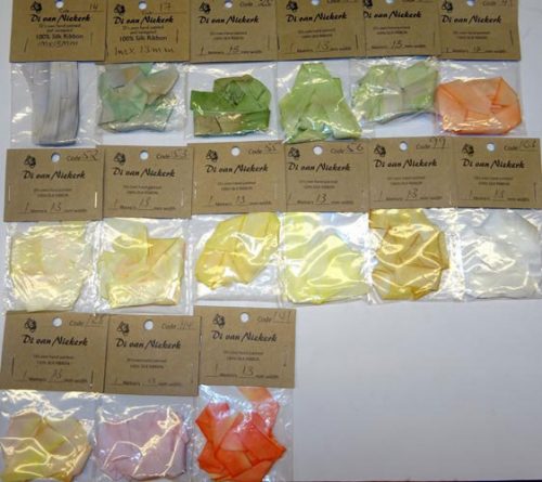 Nastrini di seta 13 mm, per  ricamo silk ribbon
