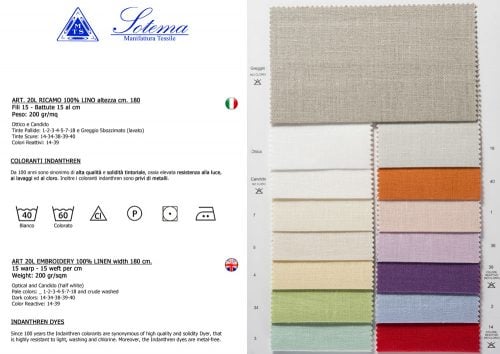 Lino colorato 20l (15x15 fili) sotema, pezzi gia' tagliati varie misure come da indicazione - immagine 2