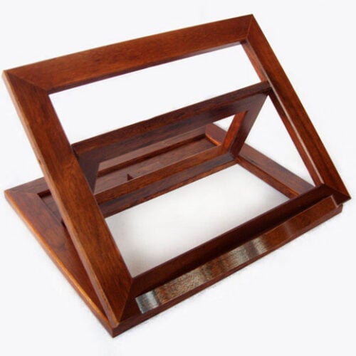 Leggio in legno scuro, arte povera