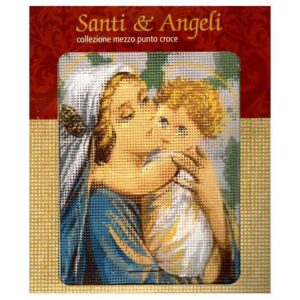 Canovaccio penelope 4 pt/cm stampato con rose