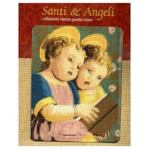 Canovaccio penelope 4 pt/cm stampato con rose
