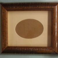 Cornice arte povera con slip e passpartout ovale cm 26 x 22,5