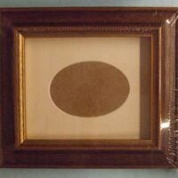Cornice arte povera con slip e passpartout ovale, cm 26,8 x 23