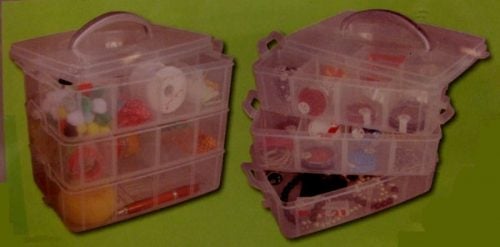 Scatola componibile portafili, perline accessori e utensili