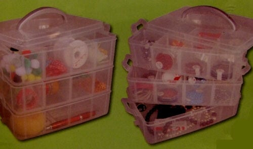 Scatola componibile portafili, perline accessori e utensili
