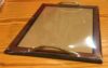 Vassoio arte povera rettangolare maniglie dorate cm 30x35/vetro cm 23x29 - immagine 2