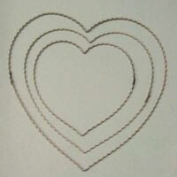 Cuore metallo ondulato piatto spessore 1,6 x 2,5 misure da cm 16 o 20 o 26