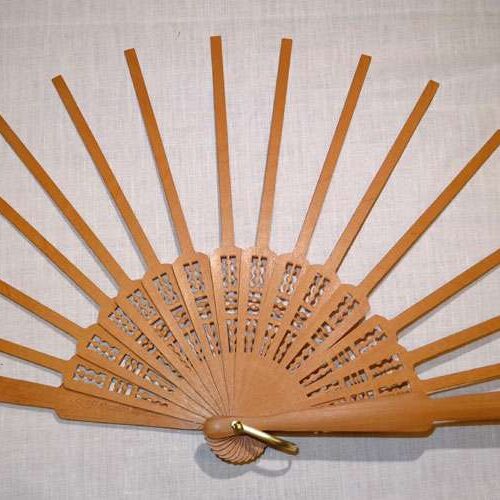 Struttura per ventaglio in legno "palline" cm 43, stecche 14 + 2