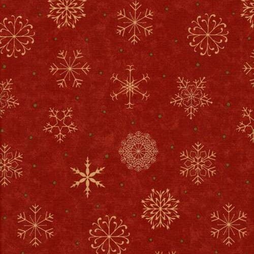 "delightful december" by sandy gervais for moda, natale rosso ultimo pezzo cm 110 x 110