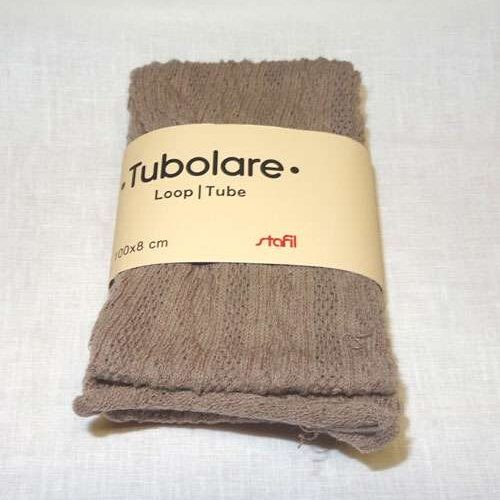 Tubolare pizzo maglia tortora  cm 100 x cm 8, stafil