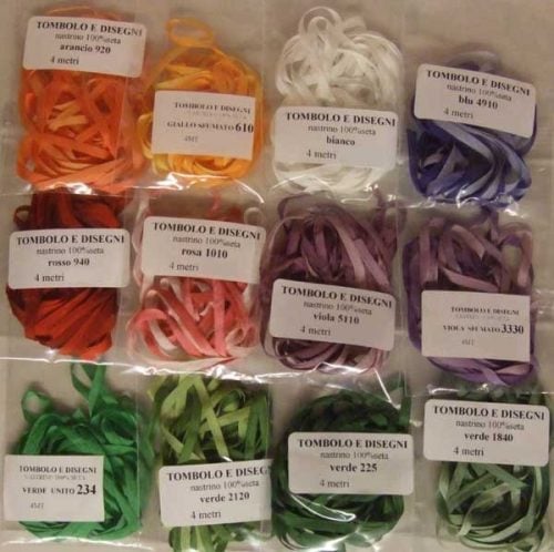 Nastrini di seta 4 mm, per ricamo silk ribbon - immagine 2