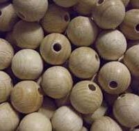 Palline legno naturale con foro passante