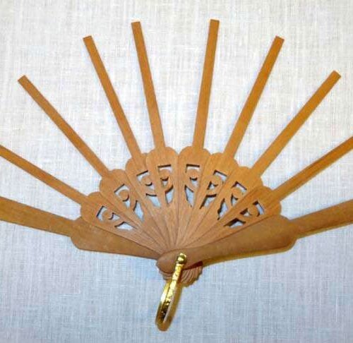 Struttura ventaglio legno, mignon traforato cm 25