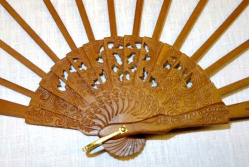 Struttura ventaglio legno, madeira scuro cm 42,5 - immagine 3