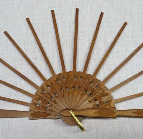 Struttura ventaglio legno, prato fiorito cm 35,6