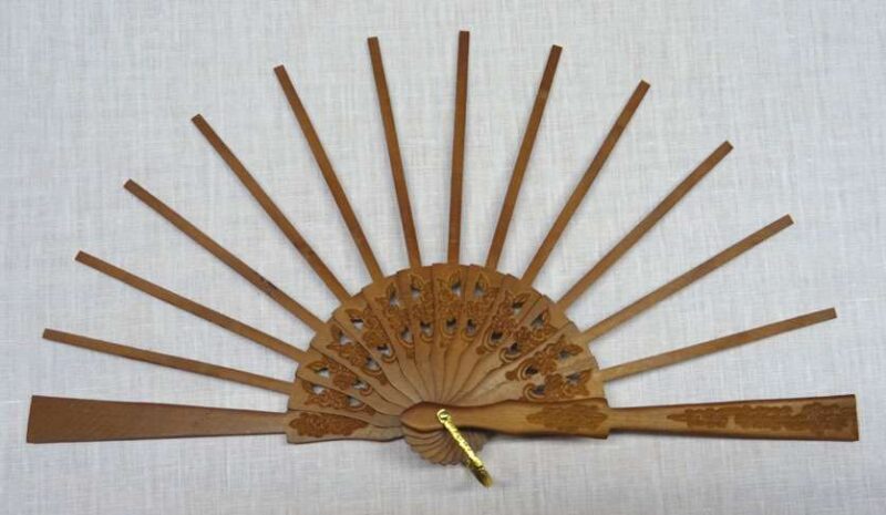 Struttura ventaglio legno, prato fiorito cm 35,6