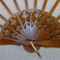 Struttura ventaglio legno, prato fiorito grande cm 43