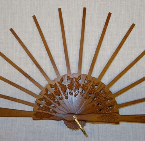 Struttura ventaglio legno, prato fiorito grande cm 43
