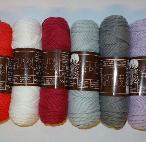 Kit 16 cotone povero 4 fili "cotton plus" rosso bordeaux e giallo
