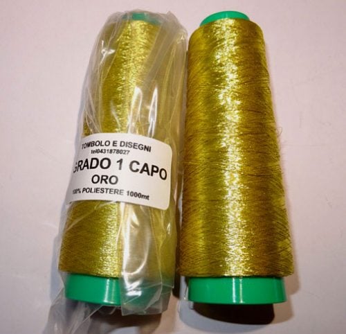 Grado oro 1 capo metallizzato 1000mt tombolo e disegni