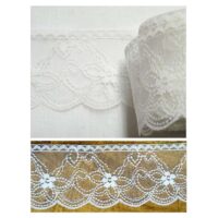 Bordo in tulle sintetico bianco altezza cm 6,5 vendita a metro