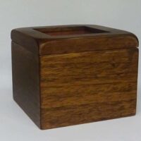 Scatola quadrata alta, in legno cm 13 x 13 x 10,8