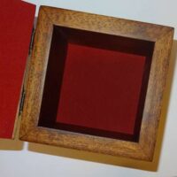 Scatola quadrata alta, in legno cm 13 x 13 x 10,8