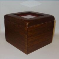 Scatola quadrata alta, in legno cm 13 x 13 x 10,8