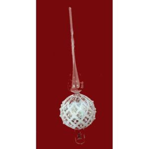 Pallina vetro trasparente mm 60 con gancio in alluminio