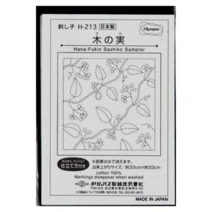 Sashiko patch, 6 basi ricamabili gia' disegnate cm14x18 tessuto blu