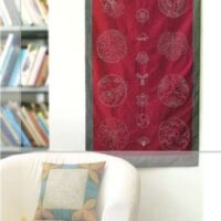 Sashiko pannello ricamabile cm 60 x 115, rosso