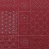 Sashiko pannello ricamabile cm 60 x 115, rosso - immagine 3