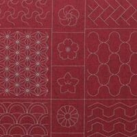 Sashiko pannello ricamabile cm 60 x 115, rosso
