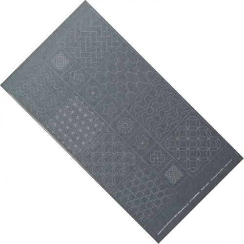 Sashiko pannello ricamabile  cm 60 x 60 (1/2 pannello) grigiopetrolio, parte bassa B