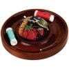 Puntaspilli tondo con base in legno cm 19,3, da ricamare