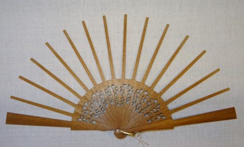 Struttura ventaglio  legno, merletto cm 46