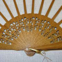 Struttura ventaglio  legno, merletto cm 46