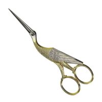 Forbice ricamo cicogna dorata cm 17 alpen, made in italy