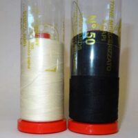 Filo cotone n°50 colore  nero, bianco, avorio 1000 yards, vascello blu
