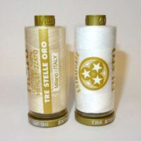 Filo cotone 50/3 458 mt, bianco nero ecru, tre stelle oro