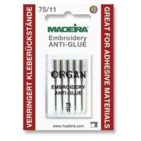 Aghi macchina madeira 9456, embroidery anti-glue (per materiali adesivi)