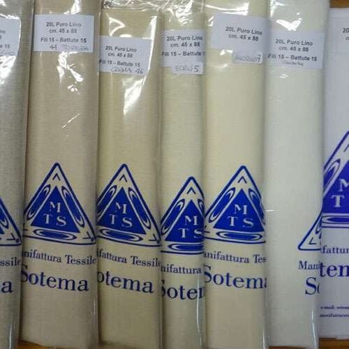 Lino 20l (15x15 fili) pretagliati sotema, bianco e colorati, cm 45 x 88