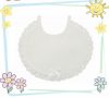 Bavagliolo baby ovale con pizzo bianco cm  17x14