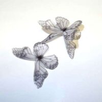 Farfalla in organza , ali doppie grigio