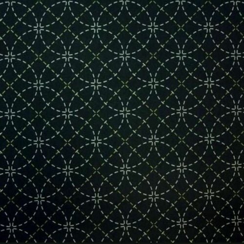 Sashiko tessuto disegni geometrici, nero, altezza cm 115 € 30,00 al metro, vendita a multipli di 50 cm