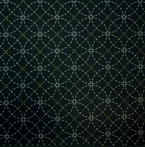Sashiko tessuto disegni geometrici, nero, altezza cm 115 € 30,00 al metro, vendita a multipli di 50 cm