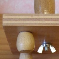 Tri129b Telaio a cerchietto da tavolo in legno con base e chiusura a vite